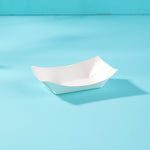 White Paper Boat Trays - Pack of 100