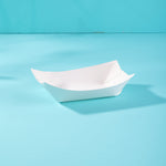 White Paper Boat Trays - Pack of 100
