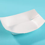 White Paper Boat Trays - Pack of 100