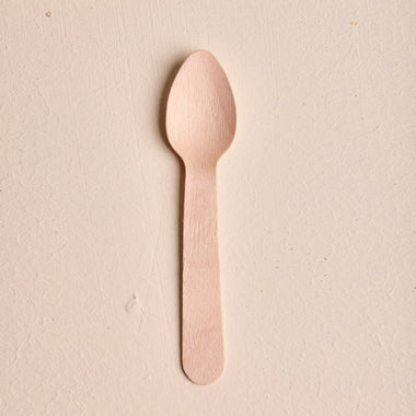 95mm Wooden Scoop Spoon - Pack of 100