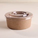 Kraft Paper Food Container with Transparent PET Lid