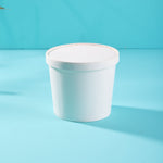 White Flat Paper Bowl with Lid - Pack of 100