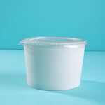 White Food Paper Container with Transparent PET Lid