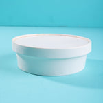 White Flat Paper Bowl with Lid - Pack of 100