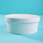 White Flat Paper Bowl with Lid - Pack of 100